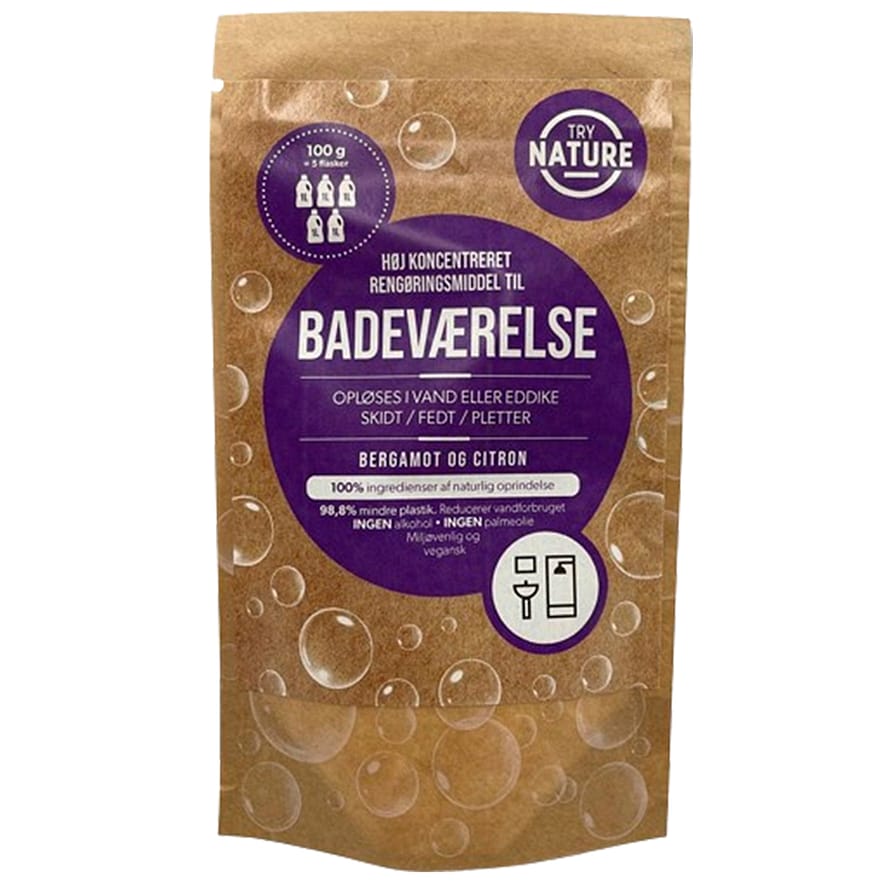 Try Nature Rengøringsmiddel Til Badeværelset (pulver) Bergamot & Citron 100 g