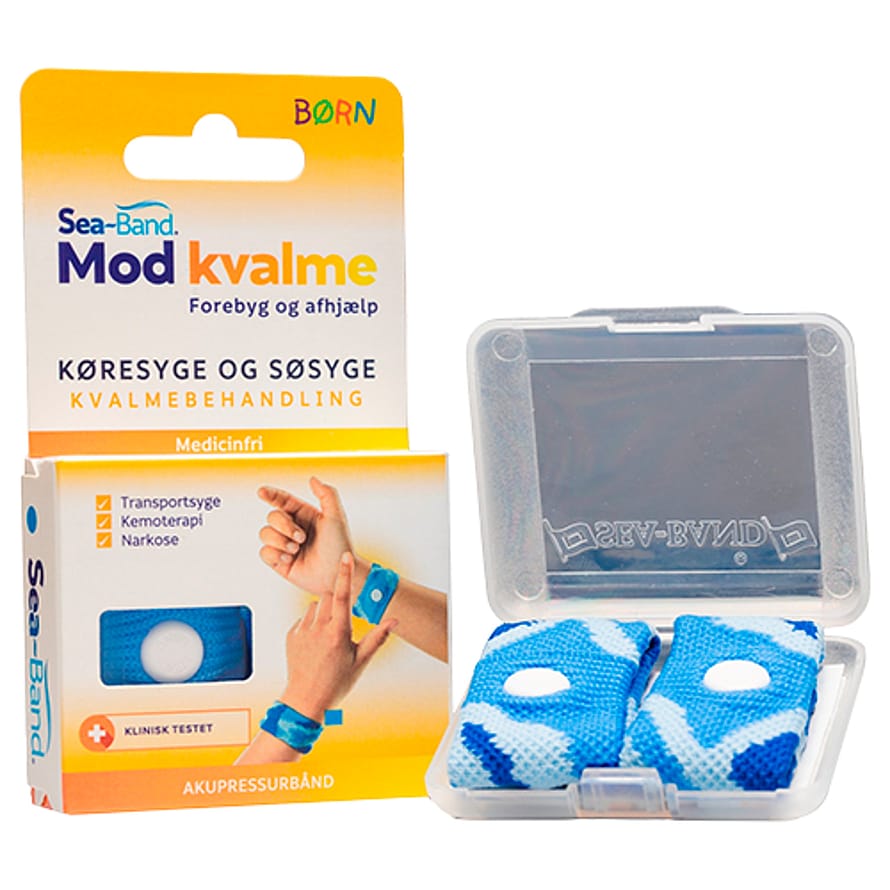 Seaband Akupressurbånd til børn Blå 2 stk.