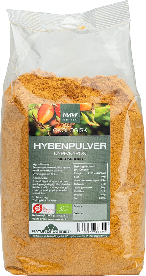 Natur Drogeriet Hybenpulver med kerner, fint Ø 1 kg