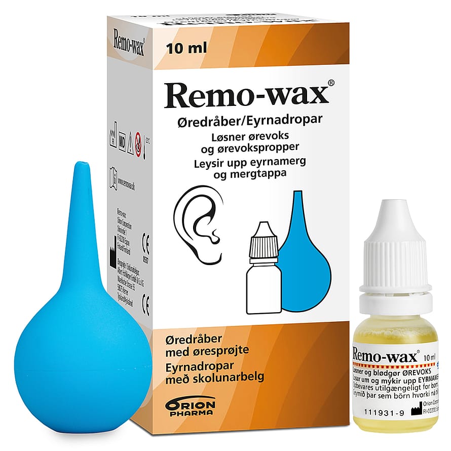 Remo-wax Øredråber m. sprøjte 10 ml