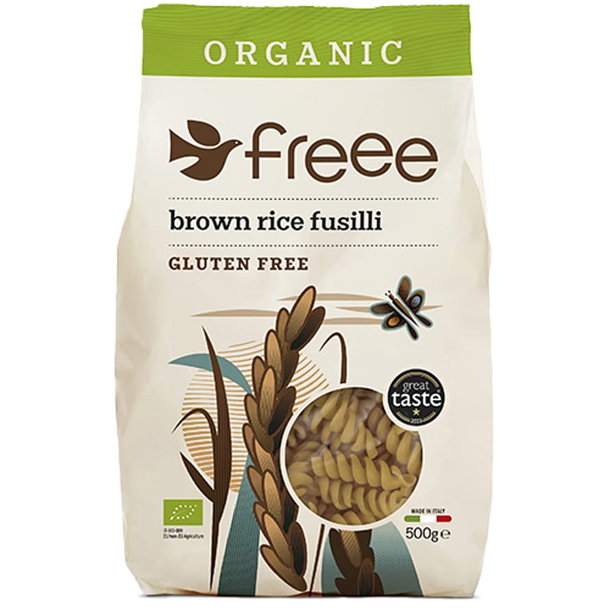 Doves Farm Brun ris fusilli skruer glutenfri Ø 500 g