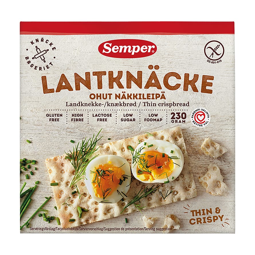 Semper Knækbrød land glutenfri 230 g
