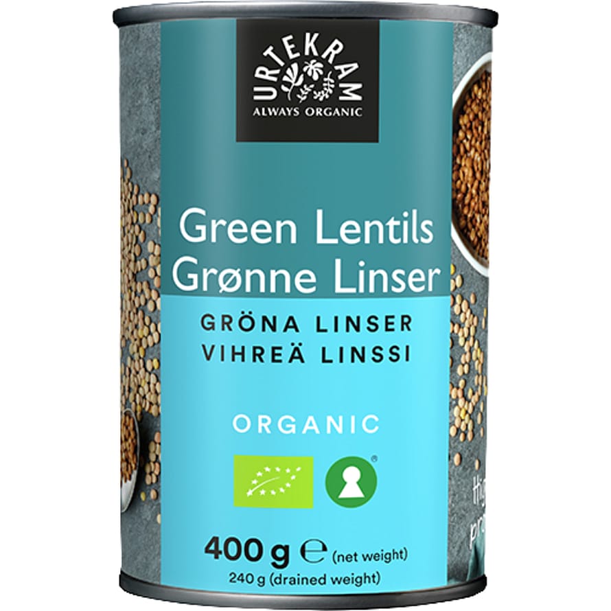 Urtekram Linser grønne i dåse Ø 400 g