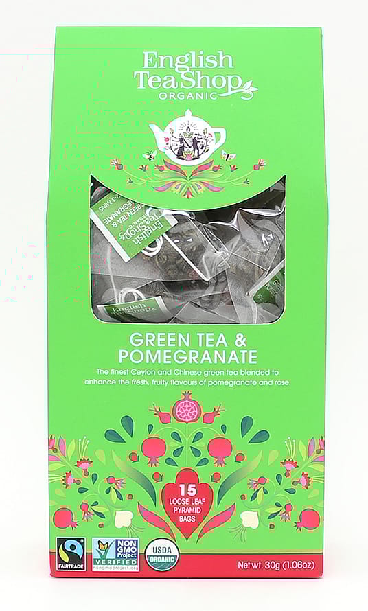 English Tea Shop Green Tea & Pomegranate Te Ø 15 breve