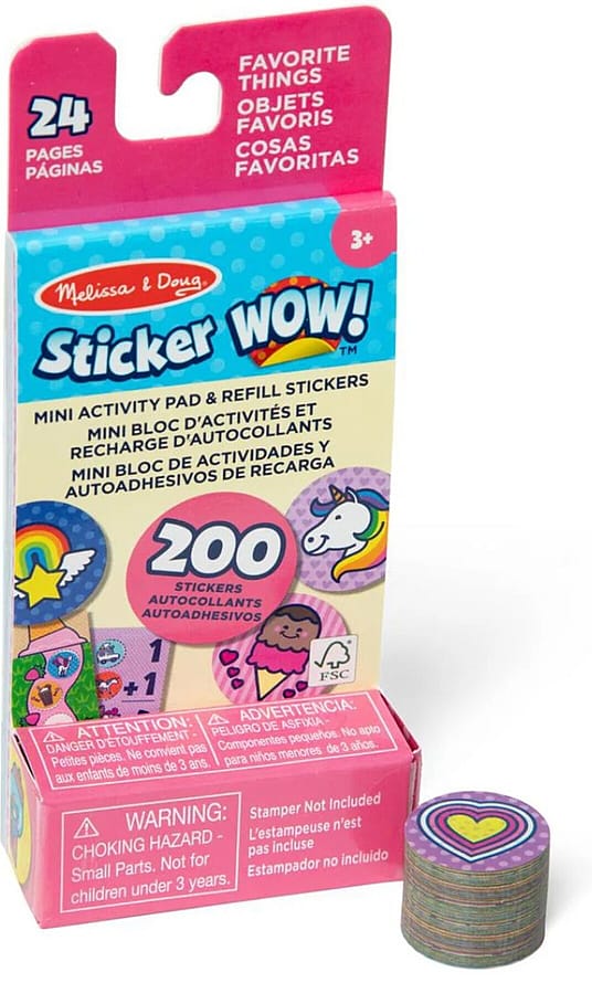 Melissa and Doug Sticker WOW! Mini Activity Pad with Refill Stickers Favorite Things