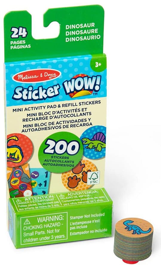 Melissa and Doug Sticker WOW! Mini Activity Pad with Refill Stickers Dinosaur