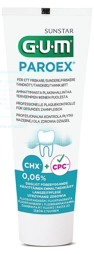 GUM Tandpasta Paroex 0,06% Klorhexidin v/tandkødsbetændelse 75 ml
