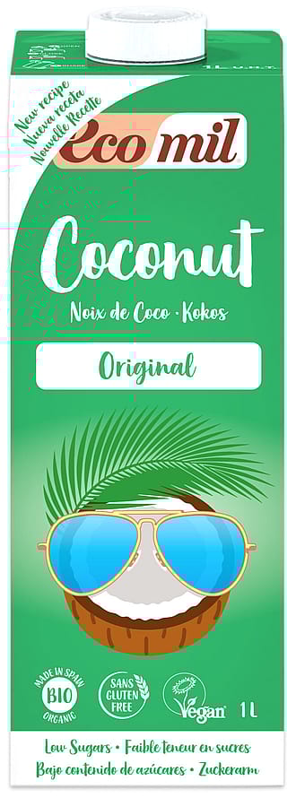 Ecomil Kokos mælk m. agave Ø 1 l