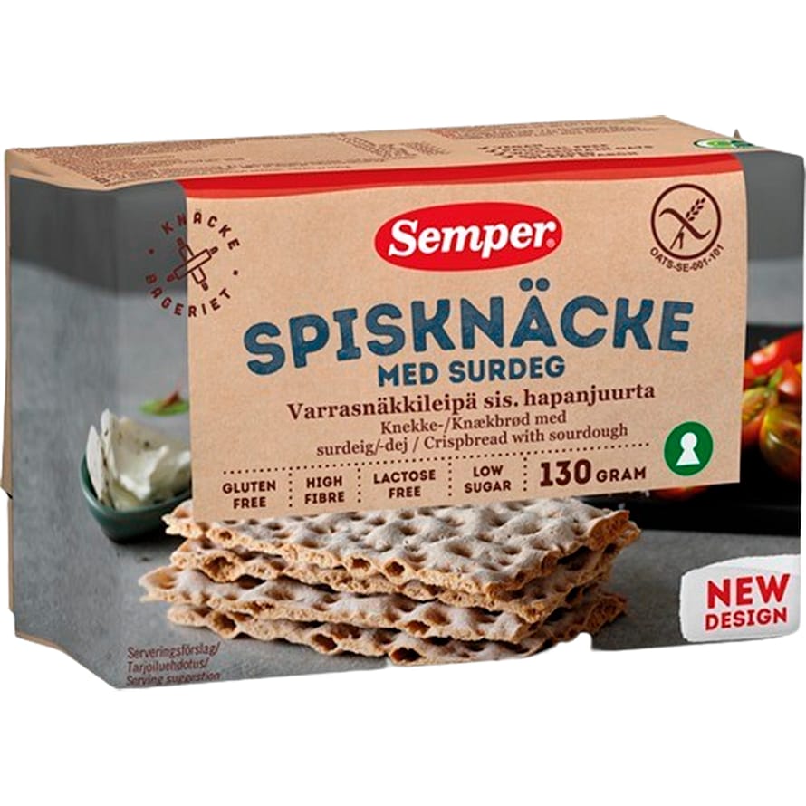 Semper Knækbrød m. surdej glutenfri 130 g