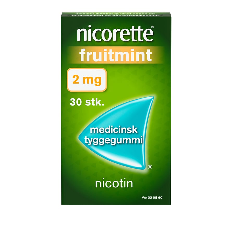 Nicorette® Fruitmint 2 mg medicinsk tyggegummi 30 stk.