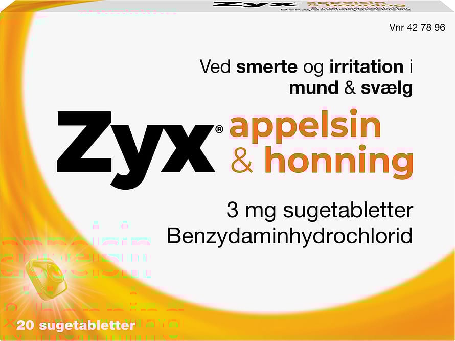 Zyx Appelsin & Honning Sugetabletter 3 mg 20 stk