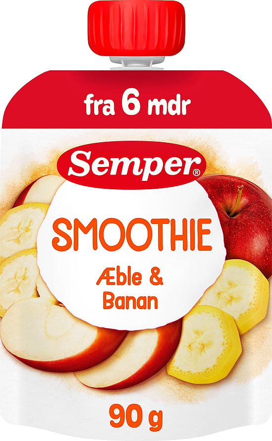 Semper Smoothie Æble & Jordbær 90 g