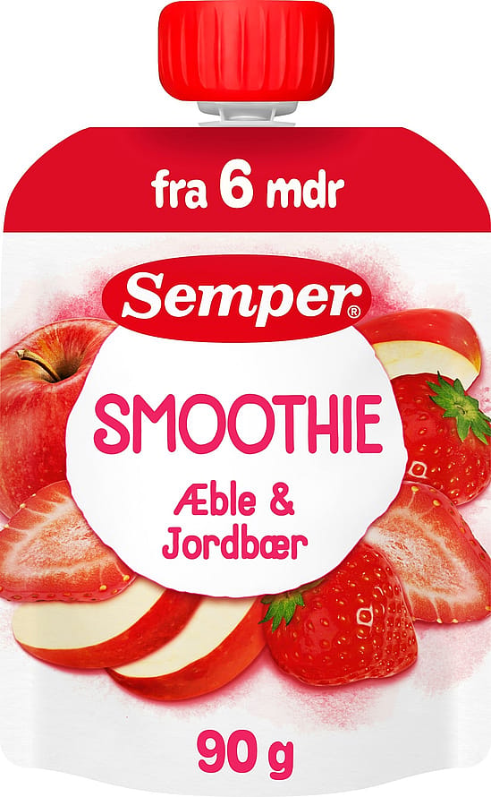 Semper Smoothie Æble & Jordbær 90 g