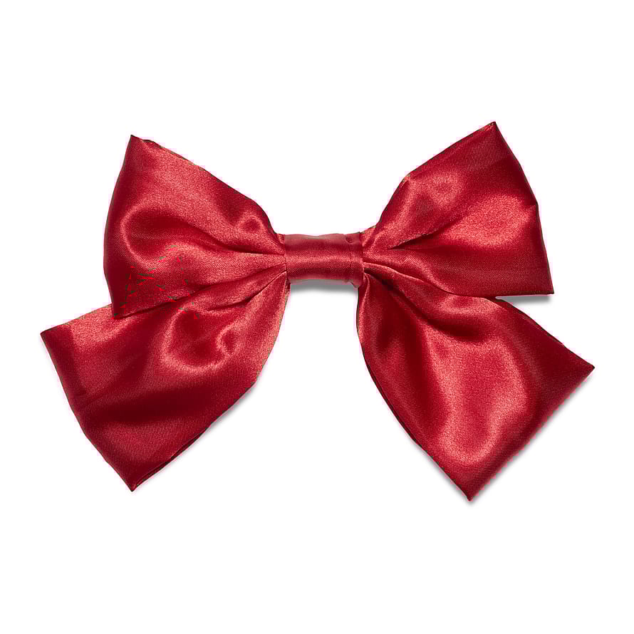 KICKS Beauty Hair Clip with Bow Red Satin
