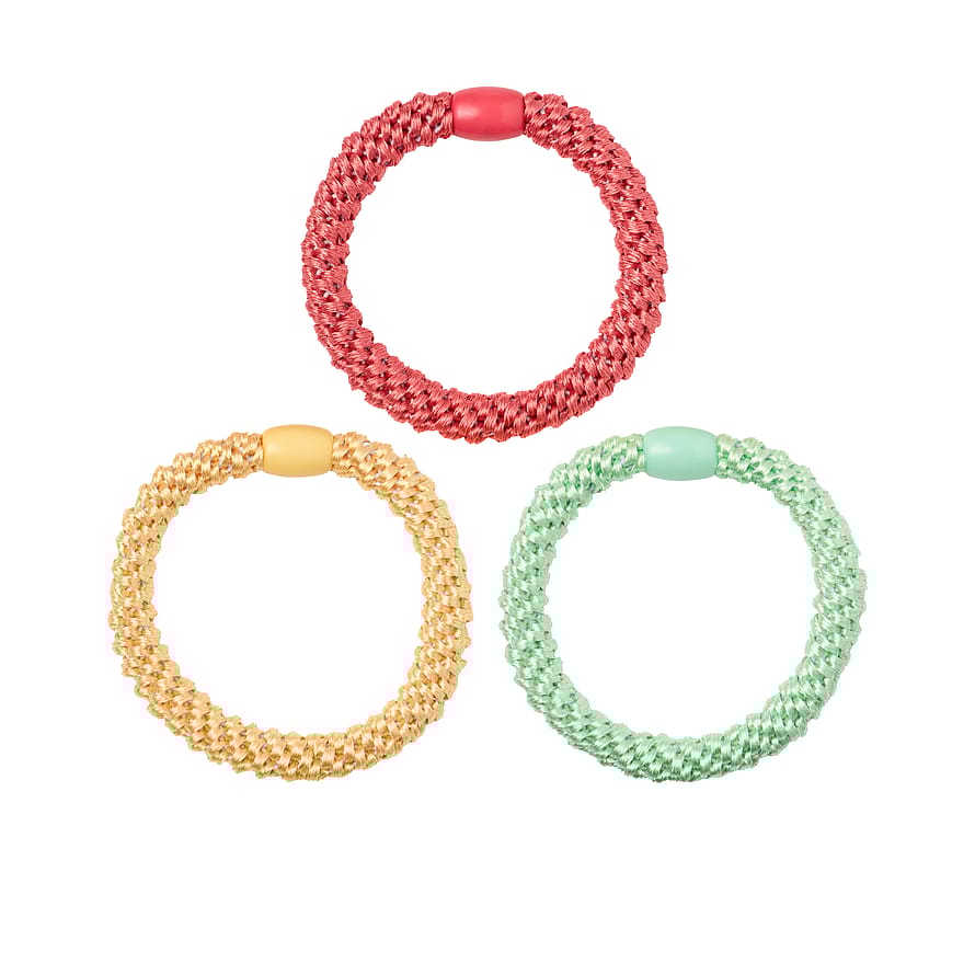 KICKS Beauty Woven Hair Ties 3-pack Electric