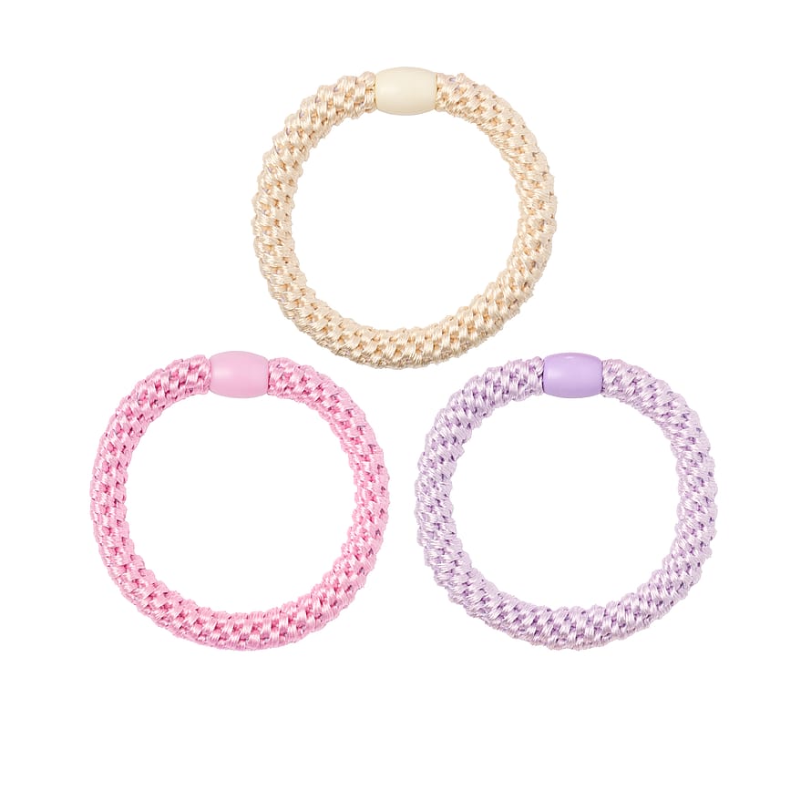 KICKS Beauty Woven Hair Ties 3-pack Pastel
