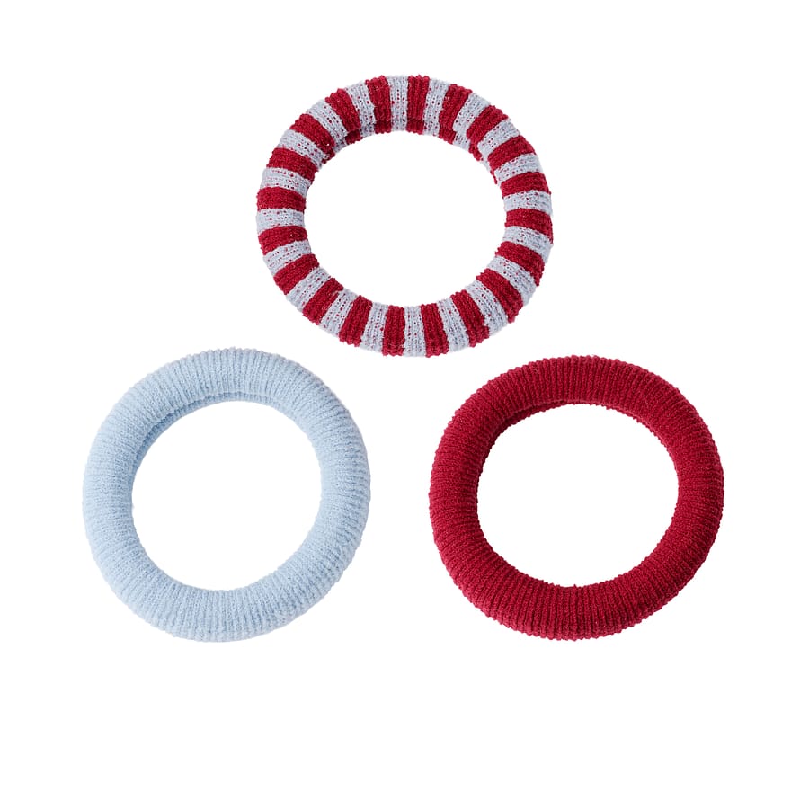 KICKS Beauty Large Soft Stretch Hair Ties Burgundy 3-pack Burgundy Blue