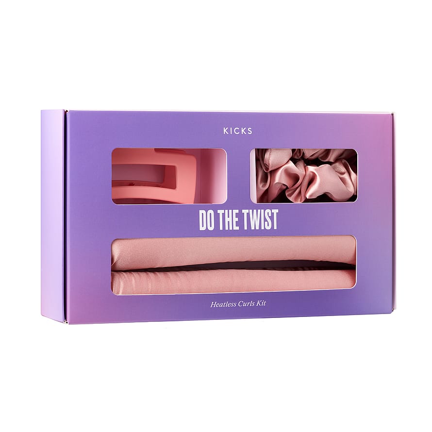 KICKS Beauty Do The Twist - Heatless Curls Kit Rose Pink