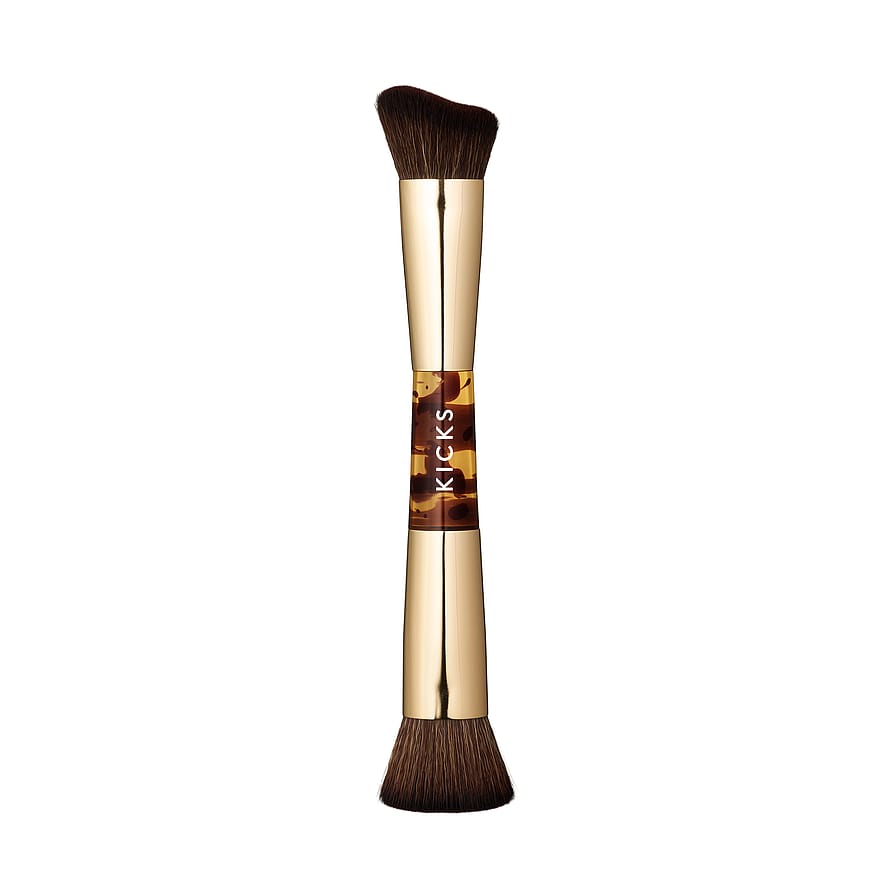 KICKS Beauty Duo-Ended Makeup Brush Tortoise