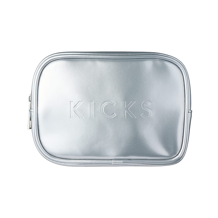 KICKS Beauty Boxy Make Up Bag Silver