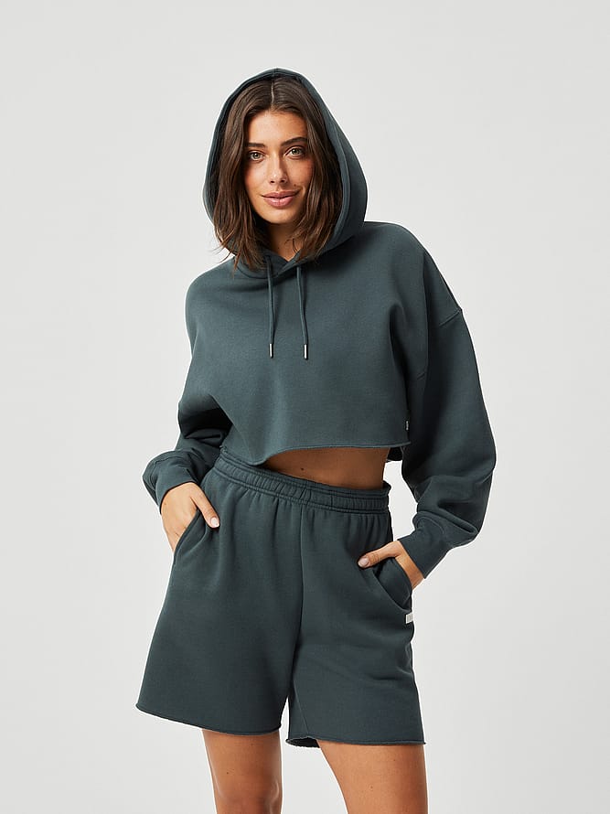 Björn Borg Studio Oversized Cropped Hoodie Green M