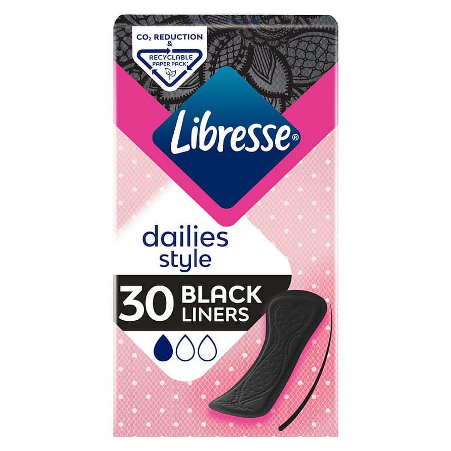 Libresse Trusseindlæg Normal sort 30 stk