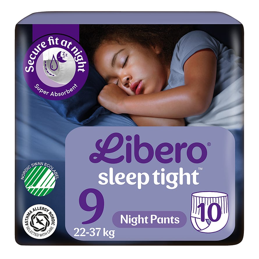 Libero SleepTight Natbleer Str. 9 (22-37 kg), 10 stk.