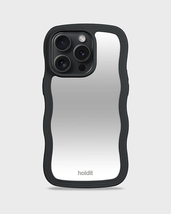 HOLDIT Wavy Case iPhone Black/Mirror 15 Pro Max