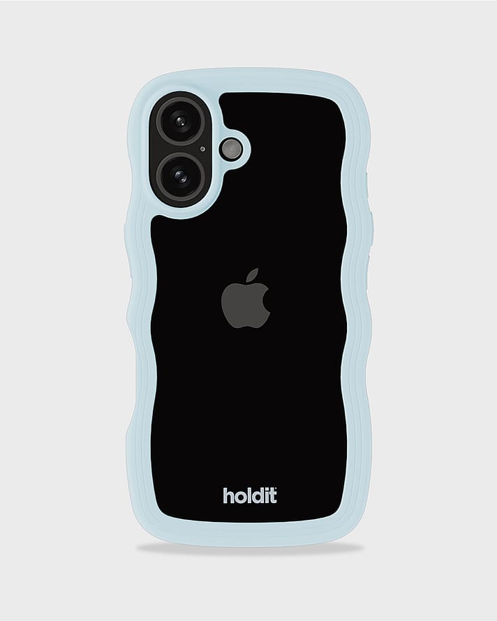 HOLDIT Wavy Case iPhone 16 Mineral Blue/Transparent