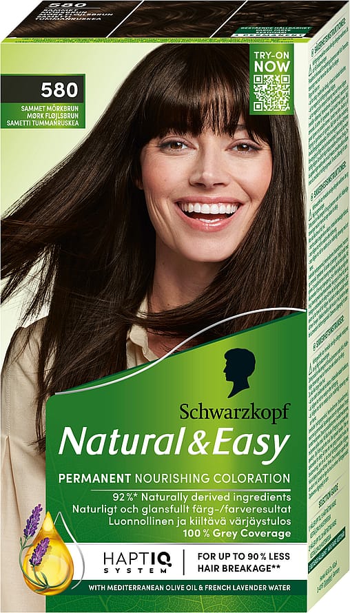 Schwarzkopf Natural & Easy Hårfarve 580 Mørk Fløjelsbrun