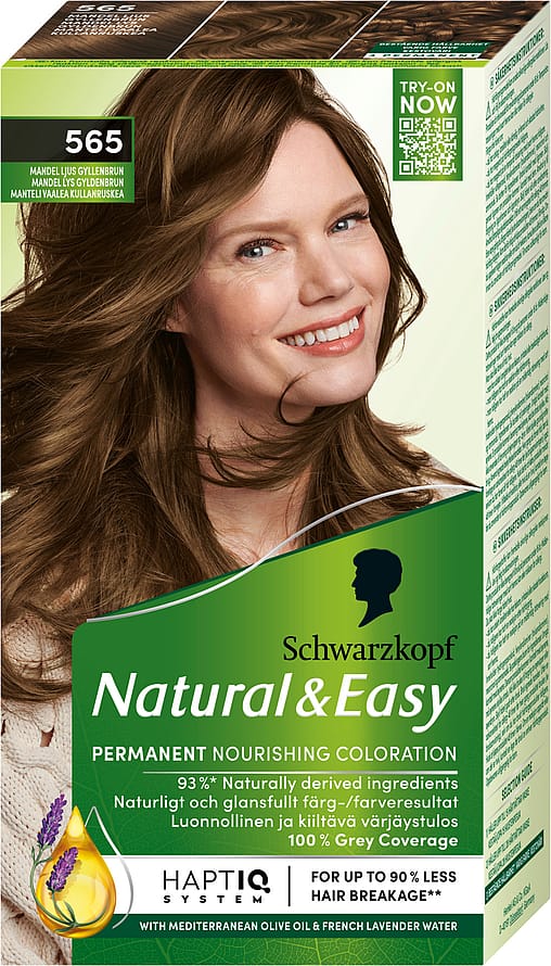 Schwarzkopf Natural & Easy Hårfarve 565 Mandel Lys Gyldenbrun
