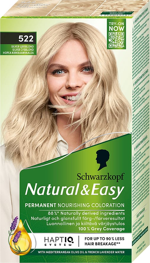 Schwarzkopf Natural & Easy Hårfarve 522 Silver Lysblond