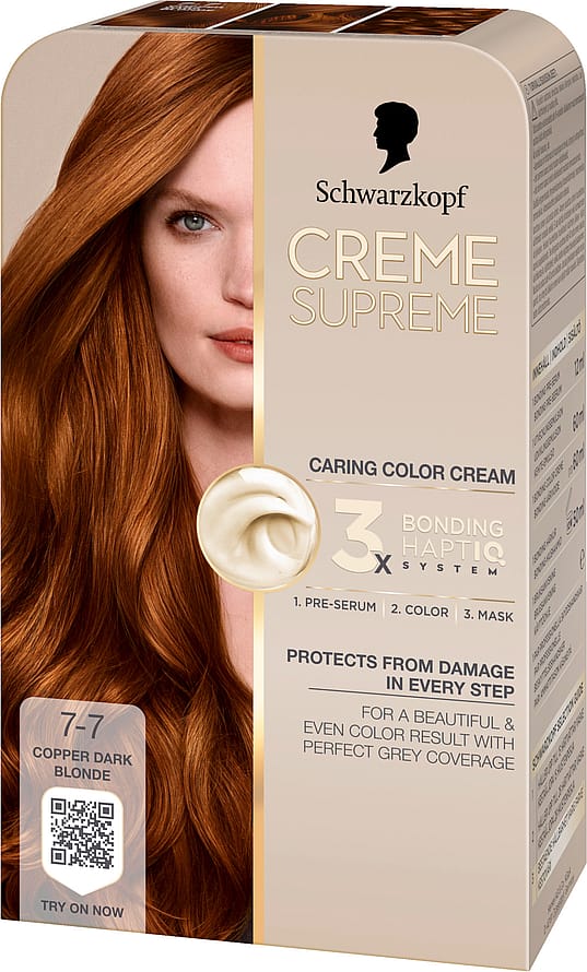 Schwarzkopf Creme Supreme Caring Color Creme 7-7 Copper Dark Blonde