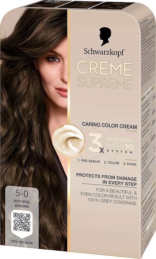 Schwarzkopf Creme Supreme Caring Color Creme 5-0 Natural Brown