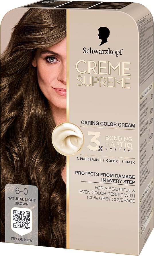 Schwarzkopf Creme Supreme Caring Color Creme 6-0 Natural Light Brown