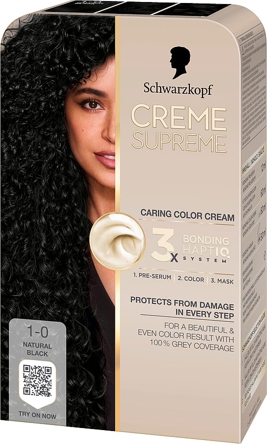 Schwarzkopf Creme Supreme Caring Color Creme 1-0 Natural Black