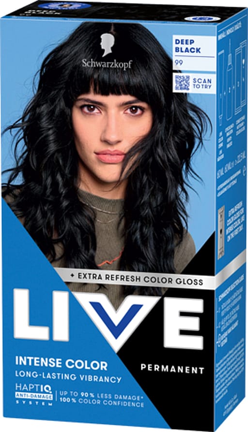 Schwarzkopf LIVE Intense Color 99 Deep Black (W) 99 Deep Black