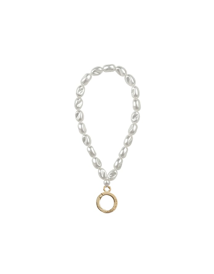 IDEAL OF SWEDEN Beaded Wristlet Strap Pearl