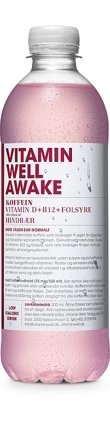 Vitamin Well Awake - Hindbær Hindbær/ 500 ml