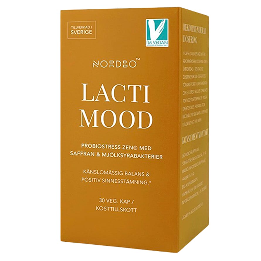 Nordbo LactiMood Mælkesyrebakterier & Safran 30 kaps.