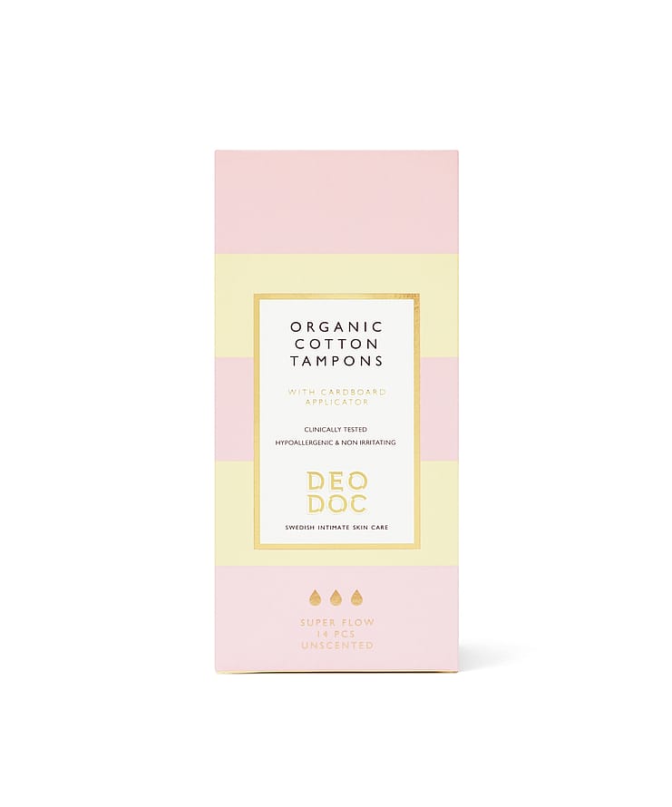DeoDoc Organic Cotton Tampons With Applicator Super flow/ 14 stk.