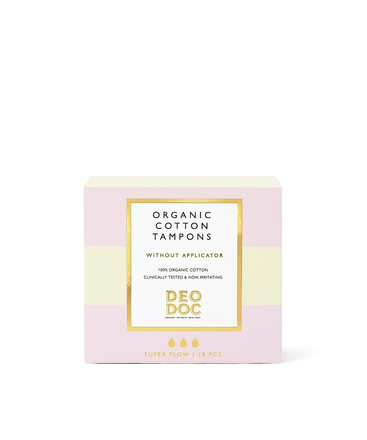 DeoDoc Organic Cotton Tampons Without Applicator Super flow/ 18 stk.