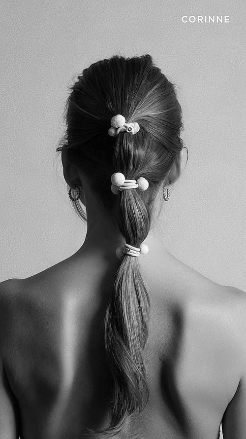 CORINNE Hairtie PomPom "Ibiza" 3-pack Pink