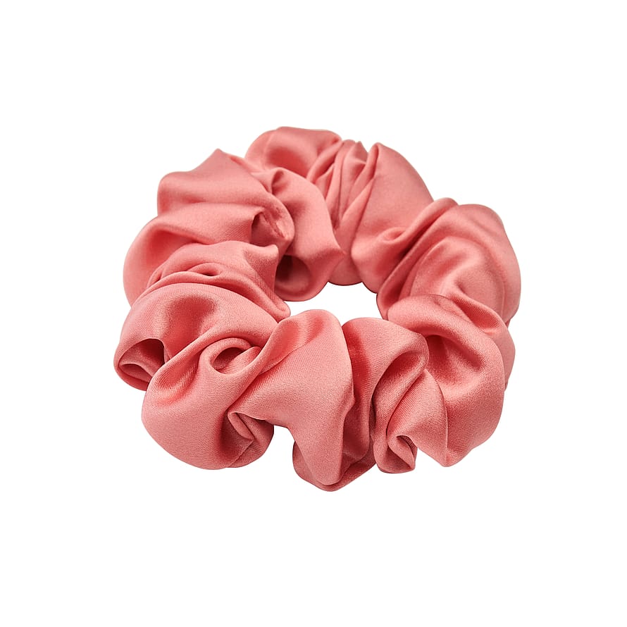 Lenoites Mulberry Silk Scrunchie Pink