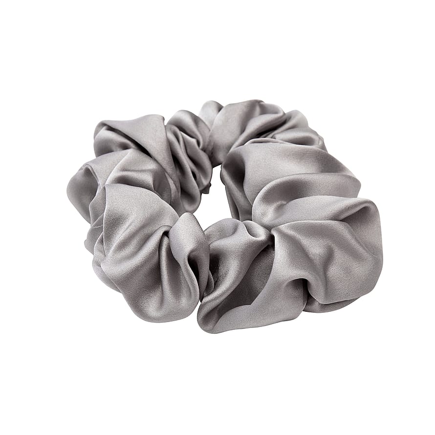 Lenoites Mulberry Silk Scrunchie Grey