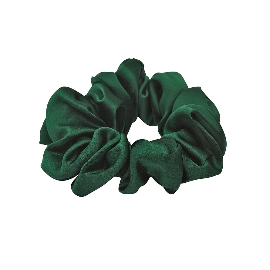 Lenoites Mulberry Silk Scrunchie Green