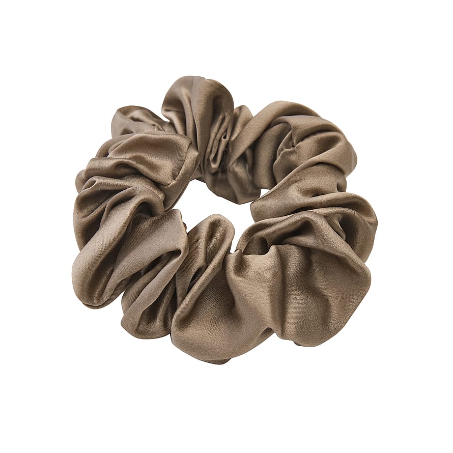 Lenoites Mulberry Silk Scrunchie Brown