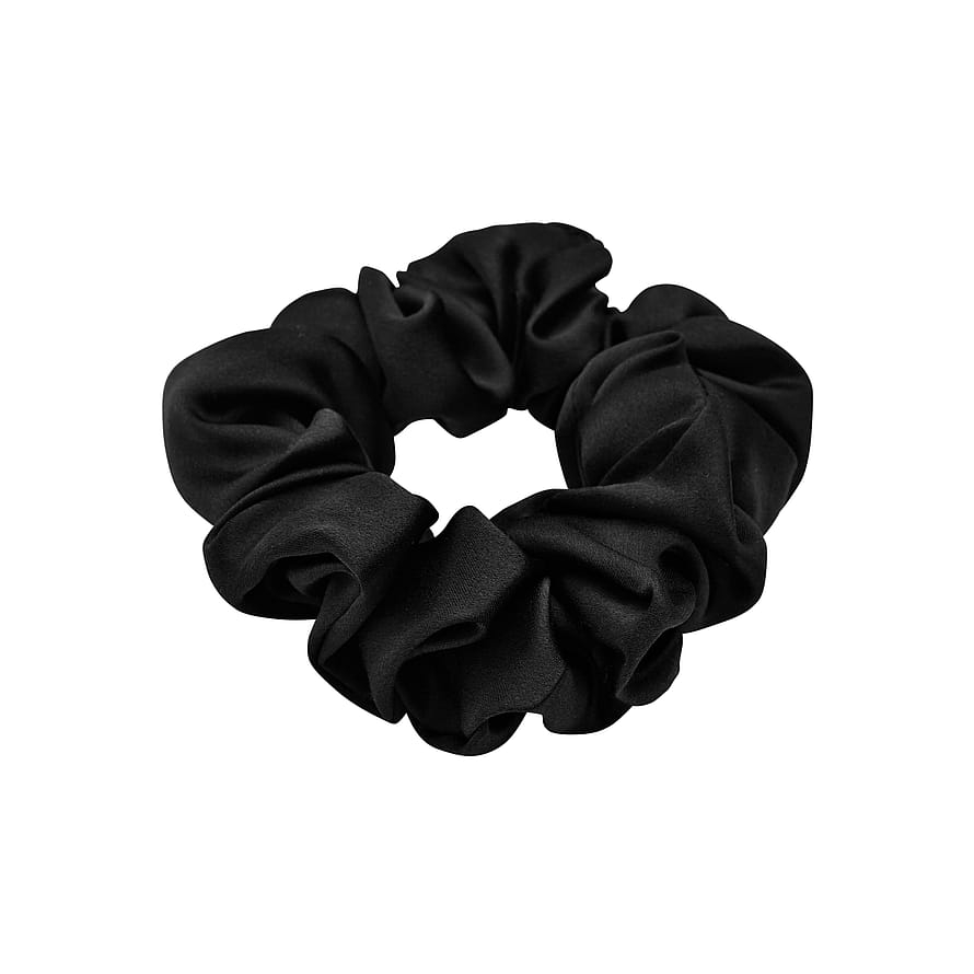 Lenoites Mulberry Silk Scrunchie Black
