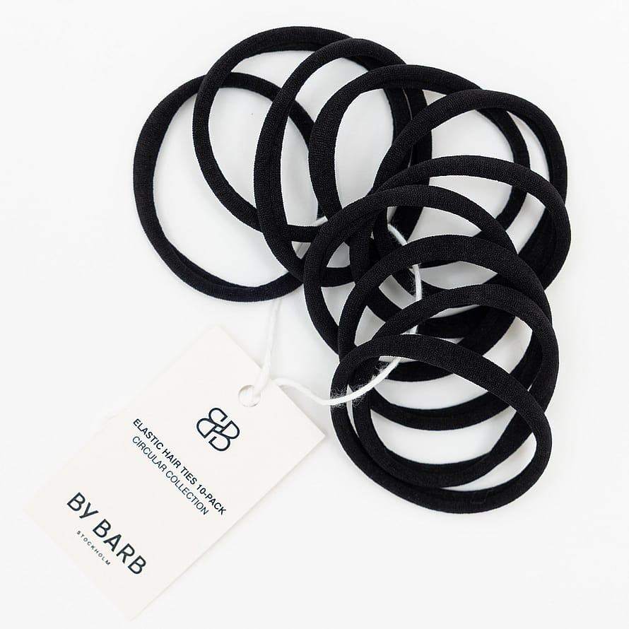 ByBarb Circular Collection Hair Tie Black 10 pcs