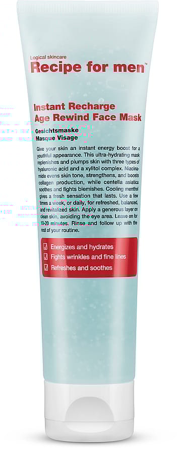 Recipe For Men Instant Recharge Age Rewind Face Mask